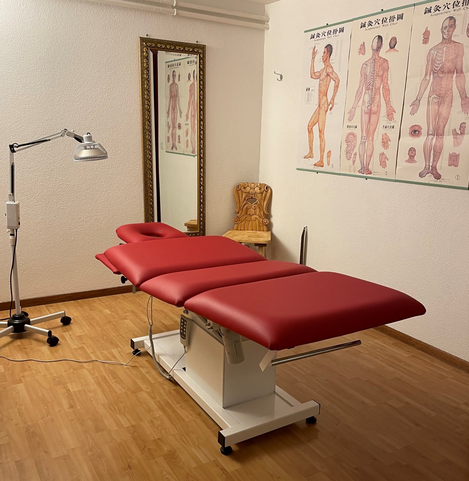 Behandlungsraum, YanZI TCM, Praxis für traditionelle chinesische Medizin in Cham, Zug